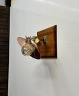 Ship Nautical Original Brass Old Vintage Swan Neck Wall Light With Copper Shade
