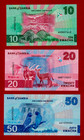 Zambia  2024-2025  Unc Notes 10 Kwacha  p-62   20 Kwacha  p-63    50 Kwacha P-64