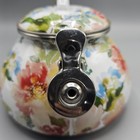 Crofton Floral Enamel Metal Tea Kettle 2 3 Qt Hook Handle Lid Flowers Poppy