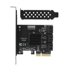Pci-e 4x 3 0 To 6 Port Sata3 0 Expansion Card Adapter For Asmedia Asm1166 Master