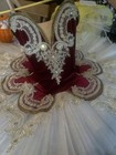Girls Xl Christmas Tutu Red Gold  Dress Dance Ballet