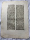 Incunable Two Consecutive Bible Leaves Kings Iii And Iiii  1482