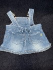 Build A Bear Bib Overalls Denim Jean Dress Ruffle   Shoes Teddy Clothing Outfit