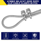 50 Pcs 5 16  M8 Wire Rope Clip Cable Clamps  Galvanized U-bolt Saddle Fasteners