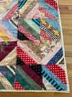 Vintage Quilt Crazy Patchwork 40s 50s Feed Sack Scrap Geometric Blanket 73x63