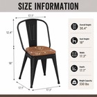 18 Inch Metal Dining Chairs Set Of 4 Farmhouse Kitchen Chairs With Wooden Seat