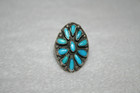 Vtg Massive Zuni Turquoise Statement Ring Sterling American Indian Old Pawn Rare