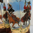 Vintage Durango Western Boots Kids Size 5 Old West Cowboy Horse Print