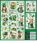 St Patrick s Day Cats And Dogs Window Clings 9 Sheets 96 Pieces Decals Stickers
