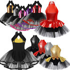 Kid Girl Sequin Ballet Tutu Mesh Dance Dress Bowknot Mock Neck Hollow Back Dress