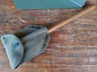Vtg Od Army Surplus Military Folding Field Shovel E-tool W1944 Canvas Usgi Cover