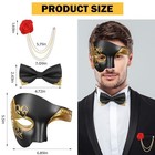 Phantom Of The Opera Mask Masquerade Mask For Men With Bowtie Midnight Gold
