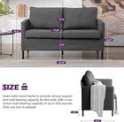 Linen Fabric Modern Small Loveseat Sofa Couch Living Room 51  W 2-seater