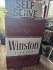 Vintage 1986 Large Metal Double Sided Figural Winston Cigarettes Pack Sign