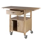 Winsome Wood veneer Mobile Kitchen Cart With Lockable Wheels Beech  84920 