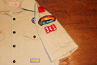 Boy Scouts Of America Bsa Youth Shirt Tan X-large Sewn Patches Short Sleeve