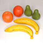 Italian Realistic Ceramic Fruit Full Size  6 Pieces - Faux Oranges Pears Bananas