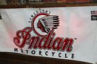 Scarce Indian Motocycle 100th Year Large Dealer Banner Sign American Flag Gas