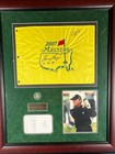Gary Player Signed 50th Masters Framed Golf Flag Autographed