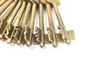 12 Brass Mersey Lock Keys Solid 14-lever Safe Keys Rare Vintage Locksmith Set