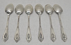 Vintage Wallace Rose Point Sterling Silver No Monogram 6  Teaspoons - Set Of 6