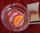 Vintage Royal Crown Cola Rc Cola Glass Ashtray   Full 1940 s Wwii Matchbook