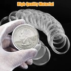 60pcs Coin Holder Capsules Case 39mm Clear For 1 Oz Silver Dollar W  Storage Box