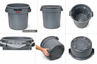 3 Pack Rubbermaid Brute 32 Gal Round Trash Can Gray Fg263200gray Heavy Duty