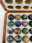 Wooden Collector Box Of Jabo Joker Gold Medal Marbles 4 18 2011