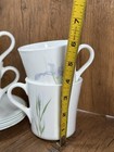 Corelle Shadow Iris Set Of 4 Cups mugs With Saucers
