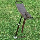 Brown Strong Leather Shooting Seat Stick Racing Folding Seat Shows Chair Stool