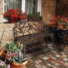 38 5  Patio Park Garden Outdoor Metal Rose Bench  2-person Cast Iron Cast