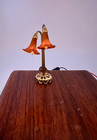 Vintage Dollhouse Brass Miniature Light Up 2 Bulb Tablelamp Handmade Nos It Worx
