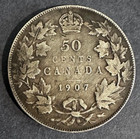 1907 Canada 50c Fifty Cents Silver Coin -- Circulated