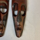 Vintage African Tribal Mask Hand Carved Collectable Wall Hanging Lot Of 2 Pair