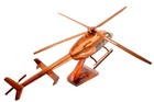 Bell 407 Helicopter Premium Mahogany Wood Display Desk Model