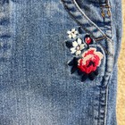 Vintage Oshkosh Bgosh Toddler Baby Floral Embroidered Denim Overalls 2t Boho