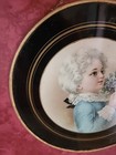 Gorgeous Vintage Flue Cover Victorian Young Child W flowers Metal Border 8-1 2   