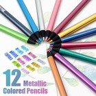 Metallic Colored Pencils 12 Pcs Professional Drawing Set Art Supplies