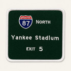 New York Interstate 87 Yankee Stadium Exit 5 Patch - 3 5x3in Embroidered Iron-on
