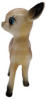 Vintage Hard Plastic Big Blue Eyed Deer Fawn Standing Made In Hong Kong  b 