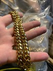 Miami Cuban Link Chain Necklace 10mm 24 Inch 14k Gold Plated Stainless Steel