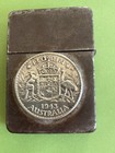 Ww2 Vintage 4 Barrel Hinge Zippo  Lighter 1943 Sterling Australian Florin