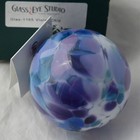 Glass Eye Blue Blown Art Glass Christmas Ornament New In Box Violet Chip