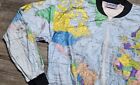 Vintage Ty Breakers Paper Jacket Adult Size Large Globe World Map Tyvex Dupont