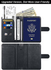 Airtag Passport Holder Cover Wallet Travel Essentials Leather Rfid Blocking Case