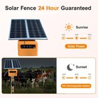 Adjustable Solar Fence Charger 0 3-1 5j 6-12kv 30 Mile Dual Panels 7ah Battery