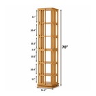 Rotating Bookshelf Tower 360   Display Spinning Bookcase 6 Tier Bamboo Bookshelf