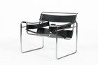 Vintage Mid Century Black Wassily Chair By Marcel Breuer  attr   1970s