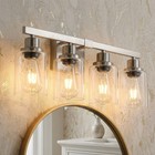 24 Inch Modern Nickel Vanity Light 4-lights Wall Sconce For Bathroom Mirror